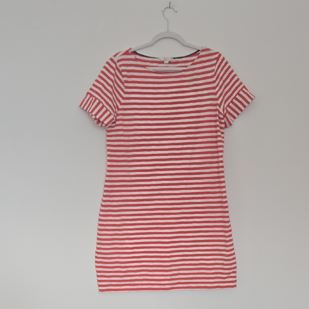 Boden Red and White Striped Dress Preppy Classic Normcore | 12